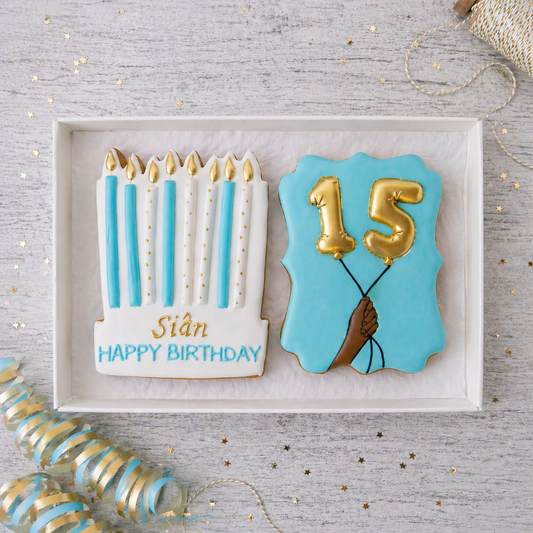 Personalised Birthday Cookie Duo