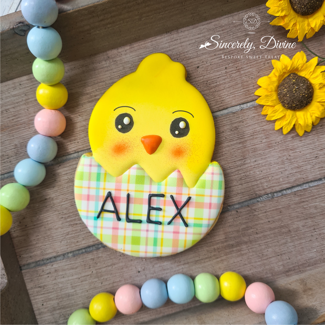 Personalised Chick in Shell Cookie